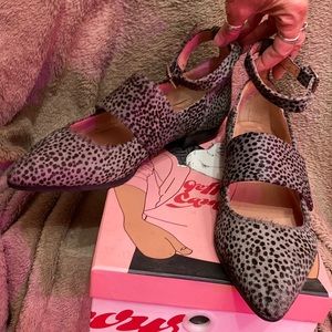 Jeffrey Campbell Walsh pony hair flat grey jaguar